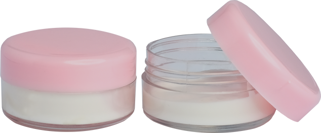 Two Cosmetic Containers with Pink Lids Cutout